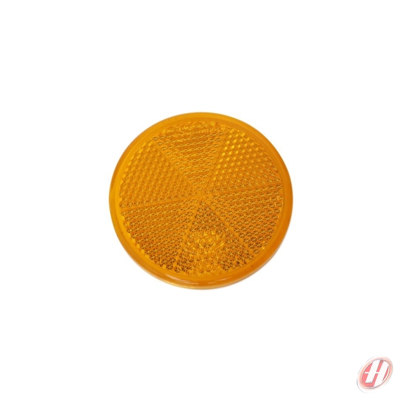 Catadioptre rond ORANGE diamètre 60 mm autocollant P0691